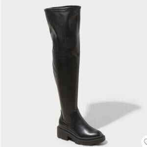 Wild Fable Everest Over the Knee Black Stretch Boots NWT Size 7.5